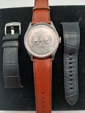 Invicta Men's 6749 Vintage Silver Dial Black Leather Watch